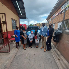 Members of the Criminal Justice Unit donated to the people of St. Vincent and the Grenadines after the eruption of the La Soufrière.